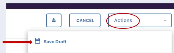 Screenshot showing Save Draft
