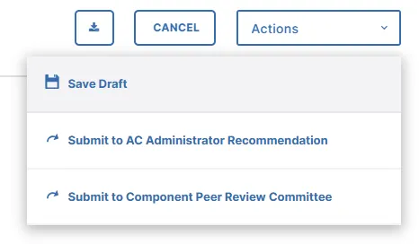 Screenshot showing Submit options