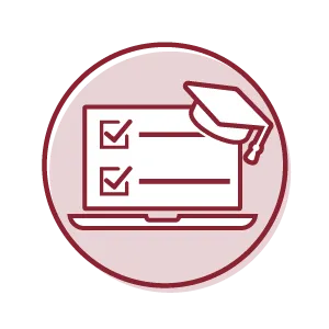 Icon with computer and mortar board