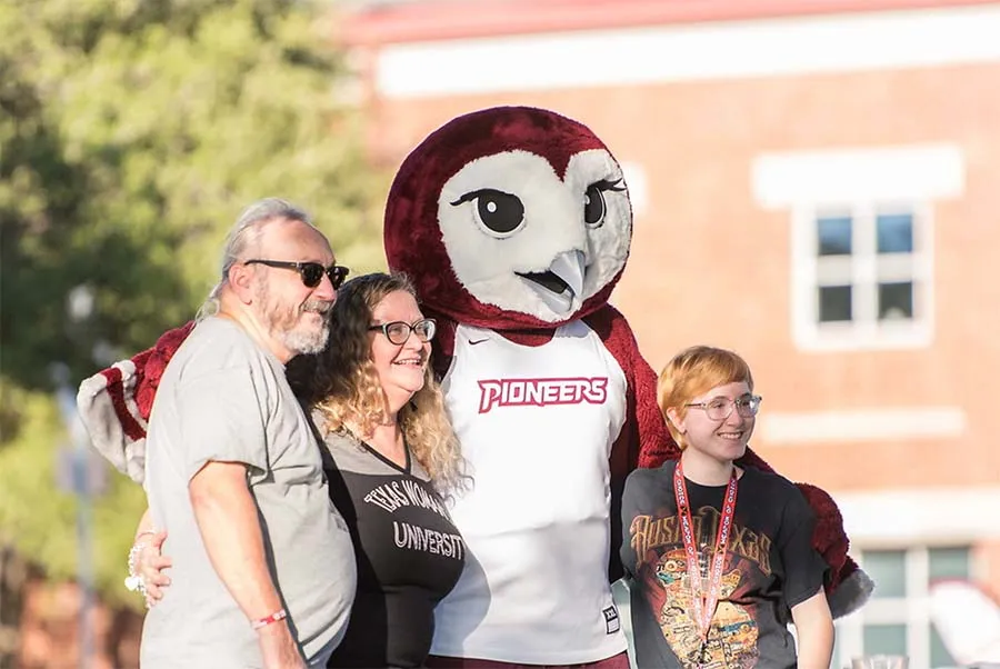 Oakley with a TWU Family at Family Weekend 2018 