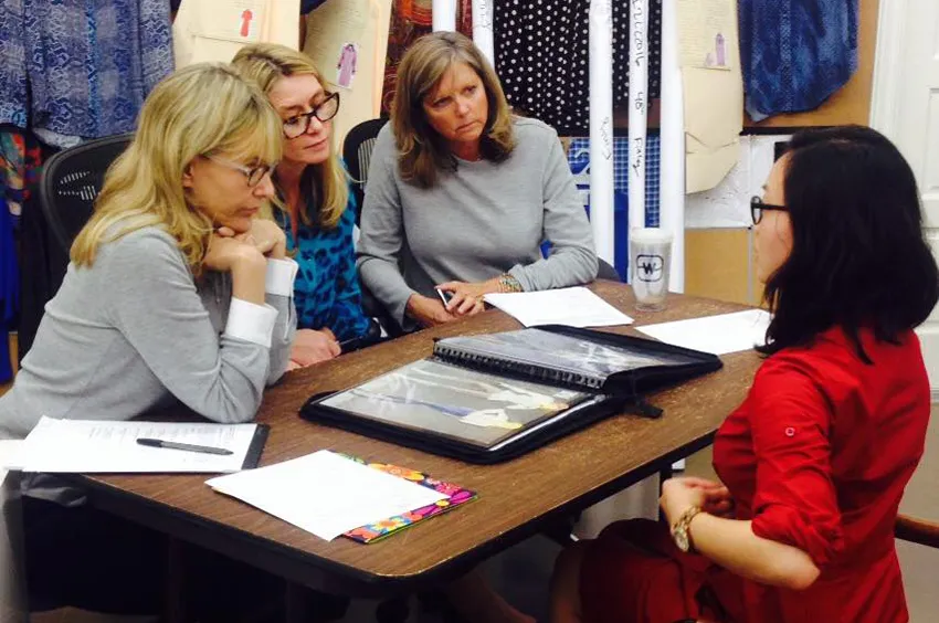 A TWU Fashion Design & Merchandising student participates in a mock interview 
