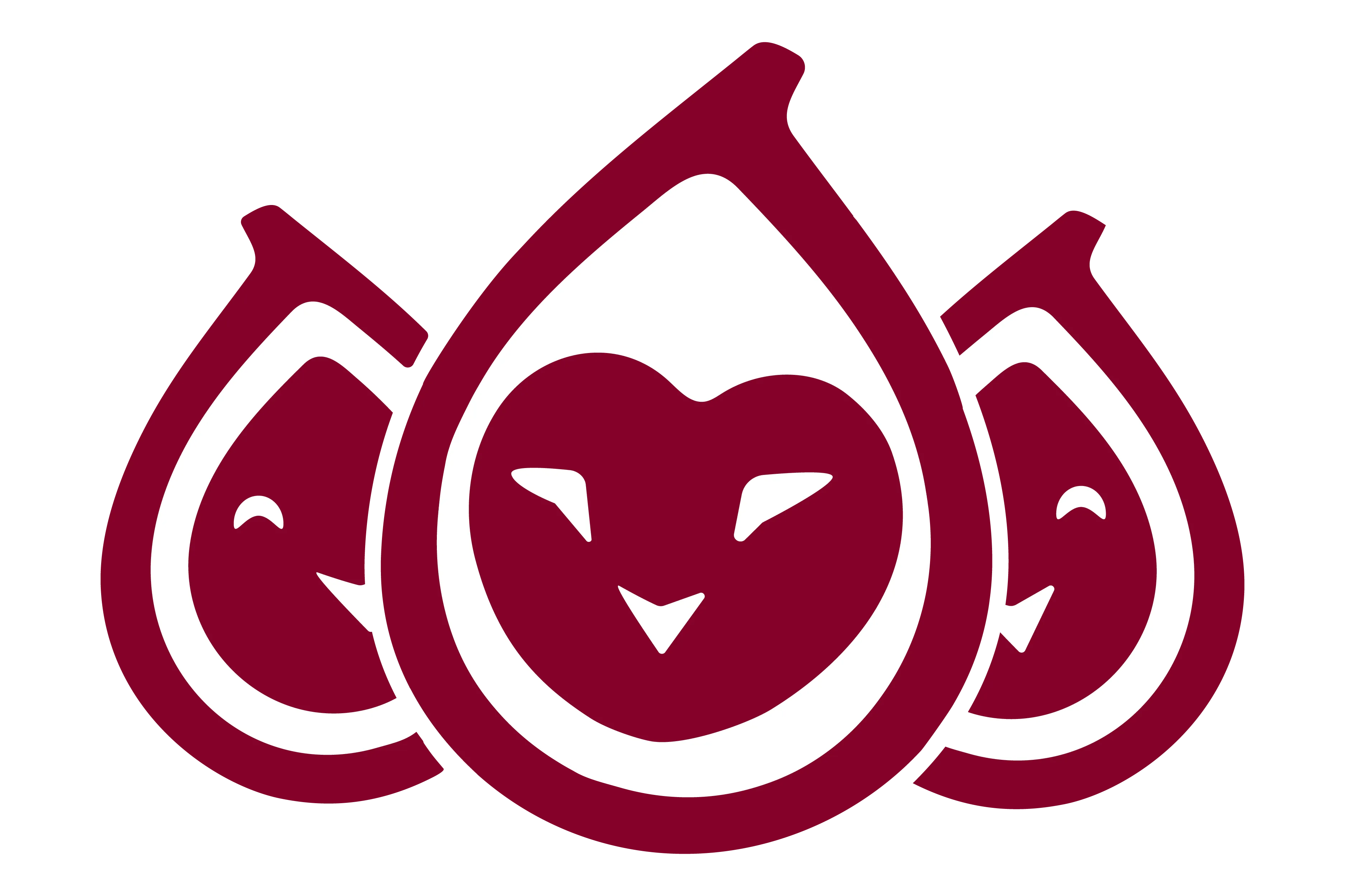 Three figs hanging out together in a group.