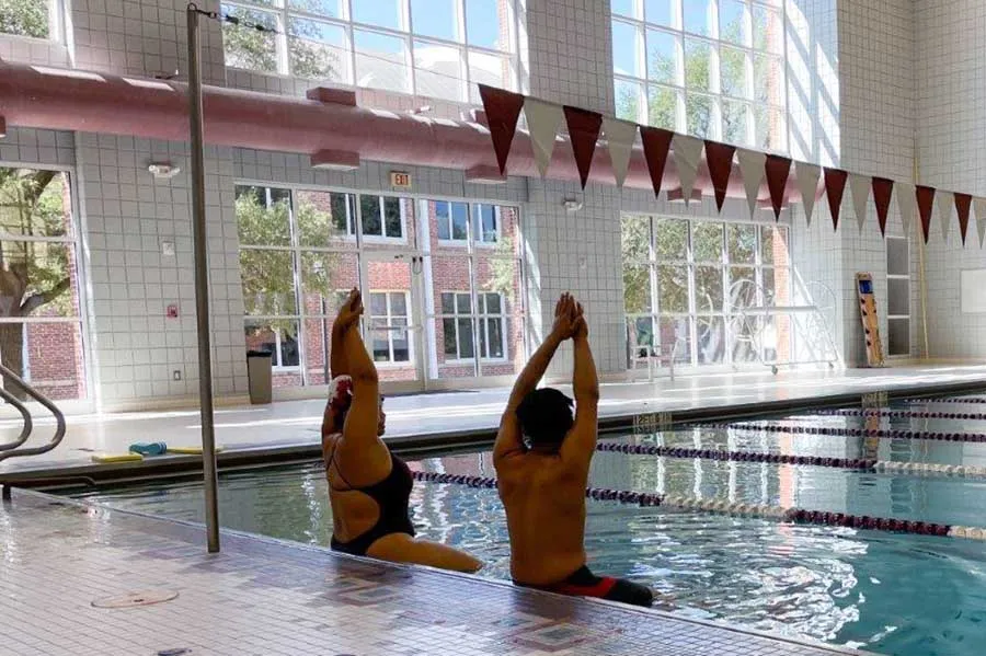 Students at the Indoor Pool 