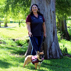 Portrait of Dr. Aimée Myers and Boo