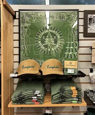 Example of CCC merchandise being sold at Longhorn Cavern State Park