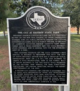 Example of CCC historical marker from Bastrop State Park