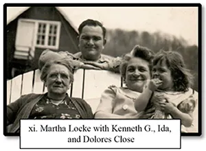 Martha Locke with Kenneth G., Ida,  and Dolores Close
