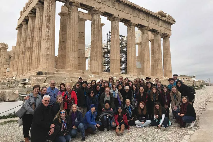 Annual honors trip abroad at Parthenon on the Acropolis in Athens, Greece.