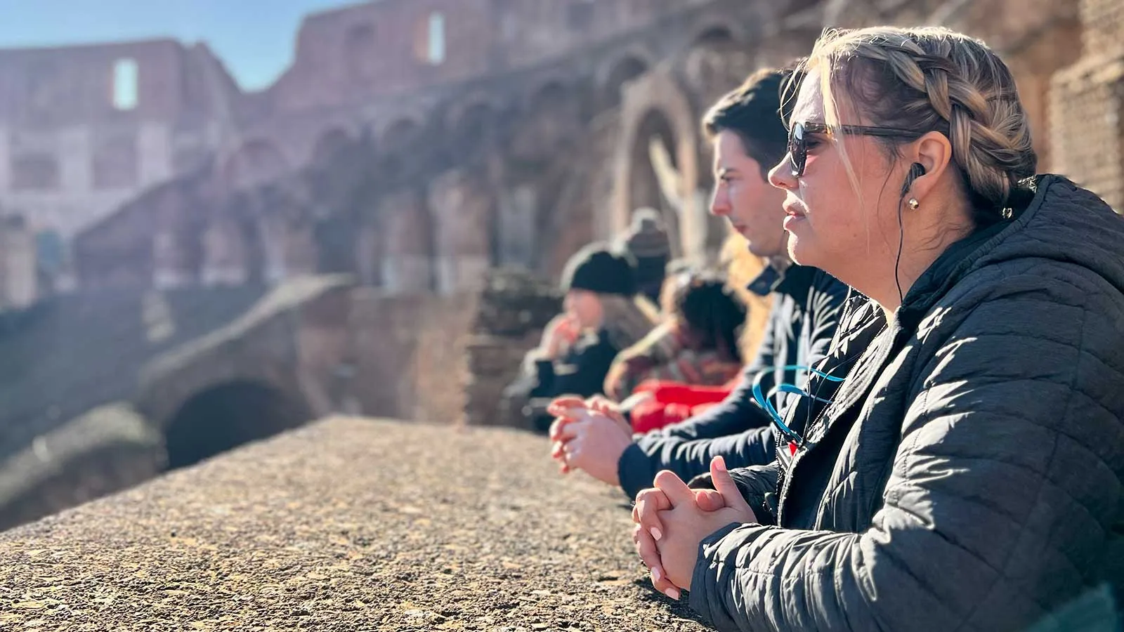 TWU Honors students at the collosseum