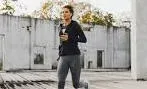 A woman jogging
