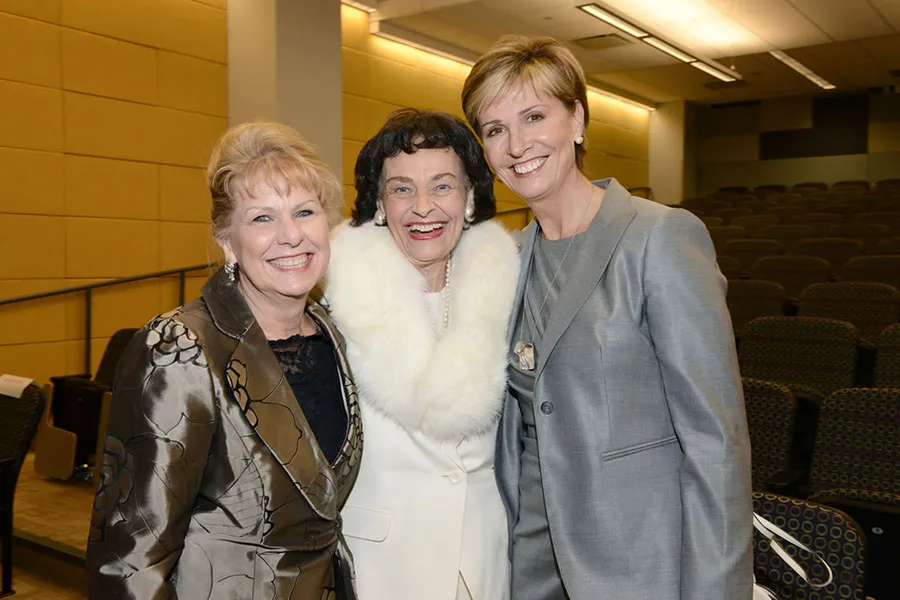 Patricia Crocker, Virginia Chandler Dykes, and Chancellor Carine M. Feyten
