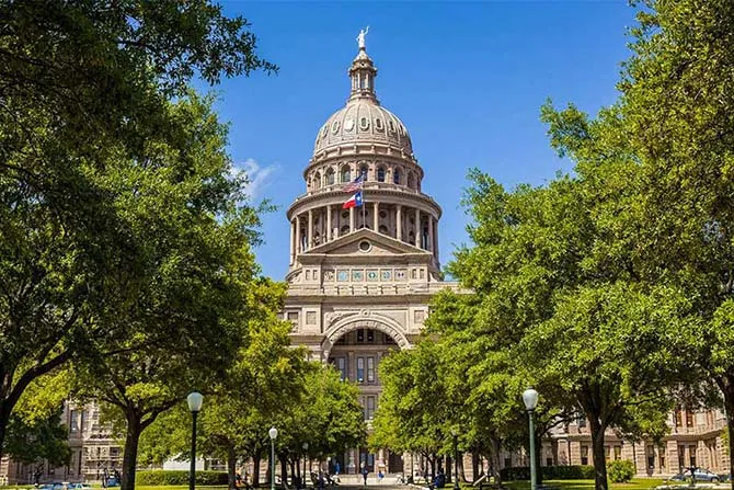 Exterior of the Texas Capitol building in Austin