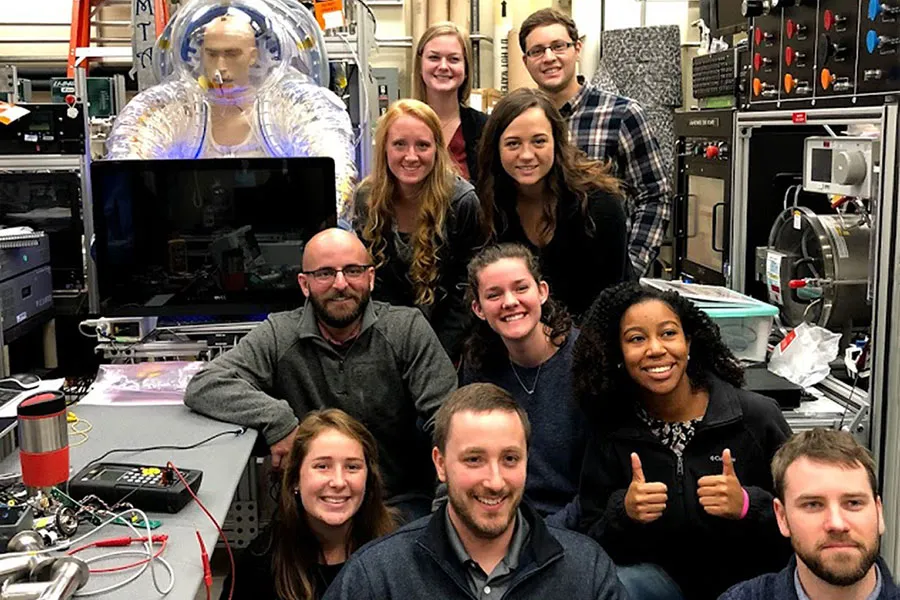 TWU students in technology lab at NASA Houston