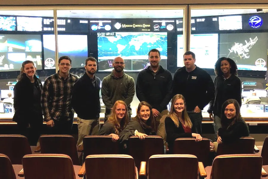 Group of TWU students at NASA Mission Control in Houston