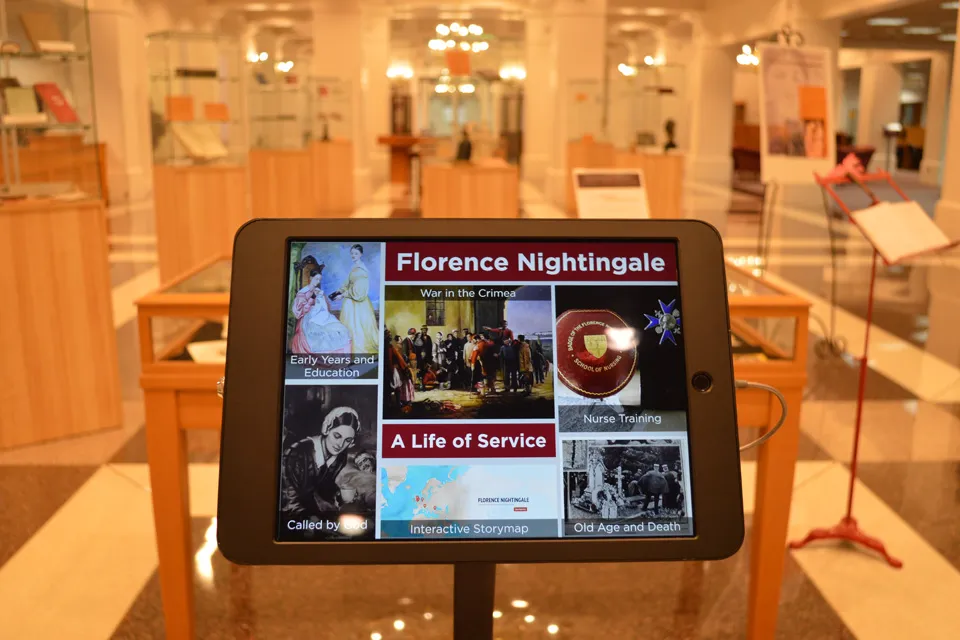 iPad displaying a Florence Nightingale digital exhibit