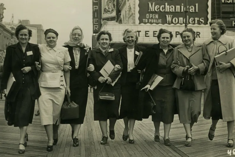 Group of women walking, 1951, Atlantic City, NJ