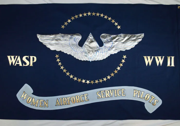 WASP banner created by Florence G. Shutsy Reynolds, 44-W-5.