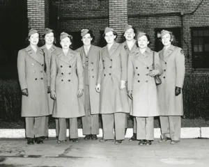 Members of the Women's Auxiliary Ferrying Squadron (WAFS) at Newcastle Army Air Base, Wilmington, Delaware, Winter 1943.