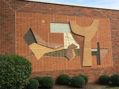 Mural on the exterior of the Library Science building