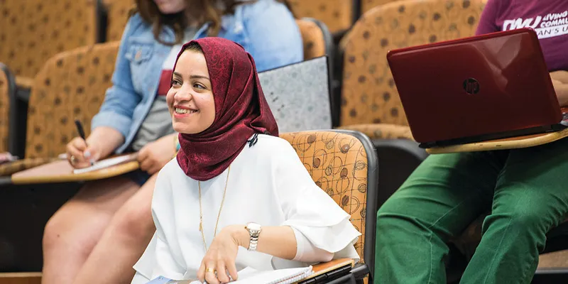 Student sitting in class