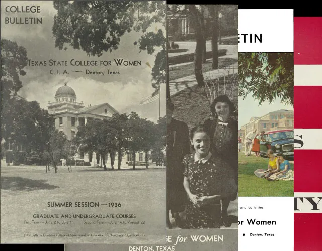 Collage of four book covers stacked on top of each other. The covers have images of buildings and groups of women on them.