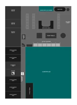 A map of the Houston Center Library