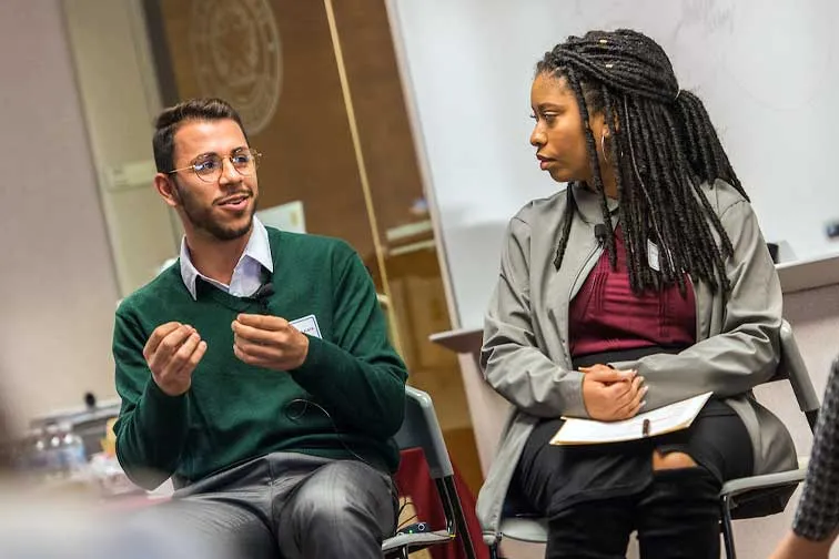 Students discuss in class