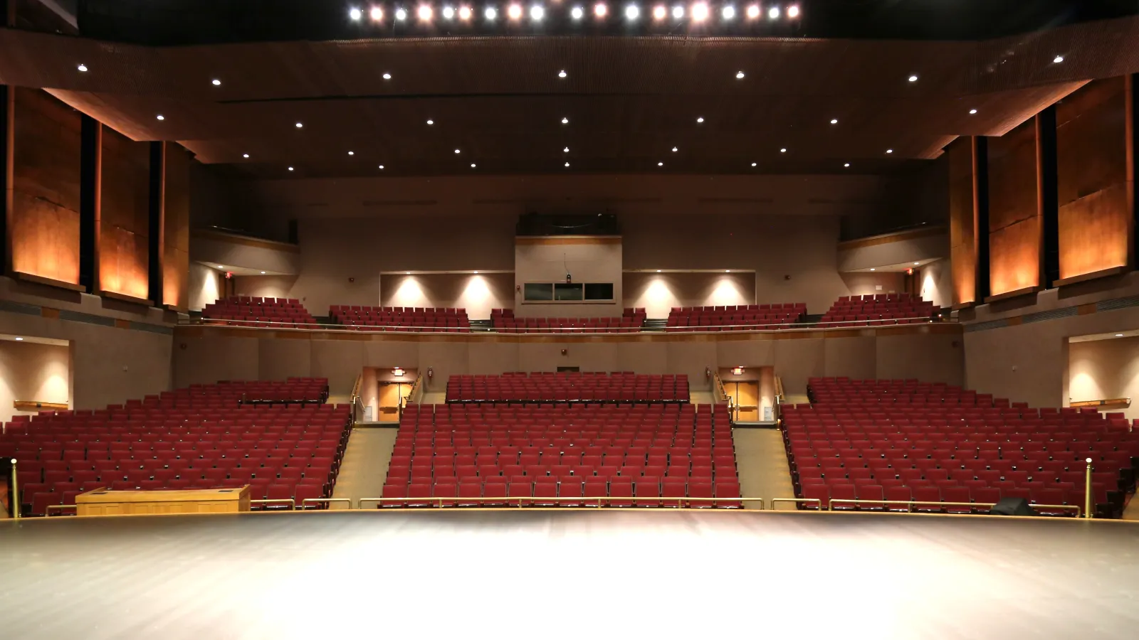 Photo of Margo Jones Hall taken from the stage