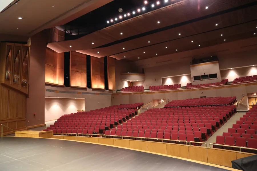 Photo of Margo Jones Hall taken from the stage 