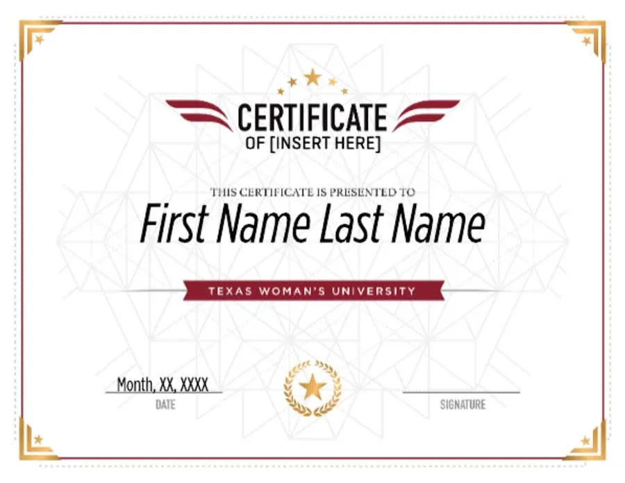 A thumbnail of TWU's Certificate Style A.