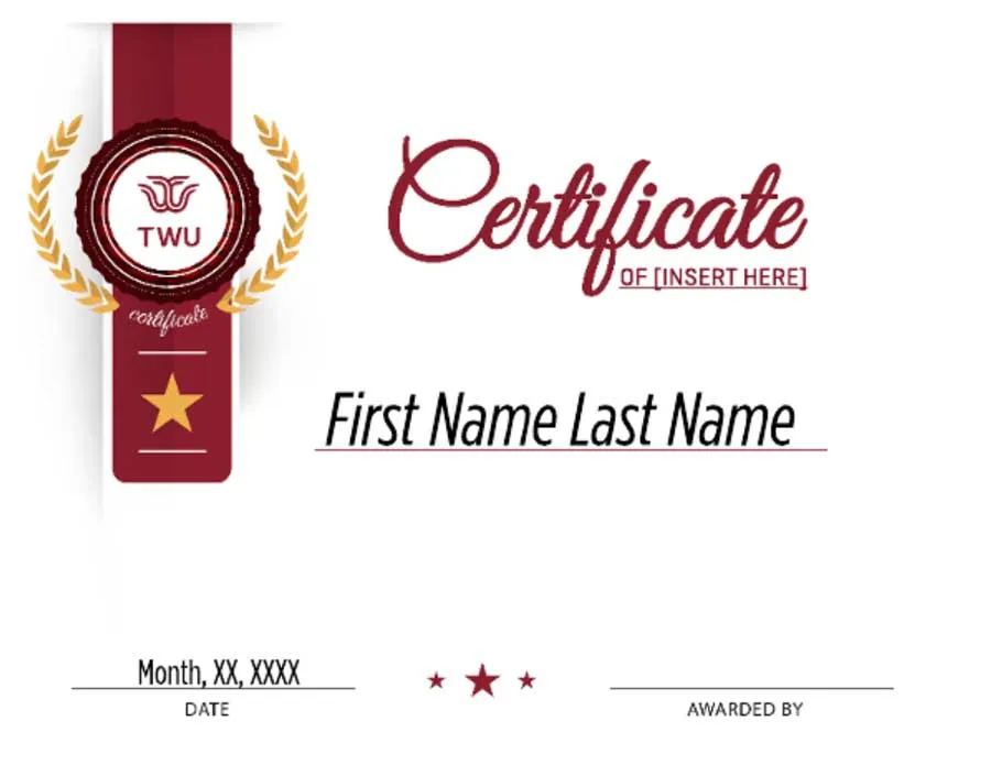 A thumbnail of TWU's Certificate Style C