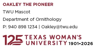 The 125th Anniversary horizontal logo underneath fake contact information for display purposes only.