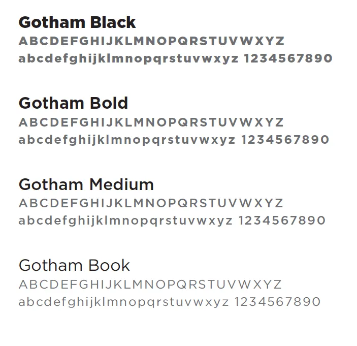 Gotham Black Typeface examples
