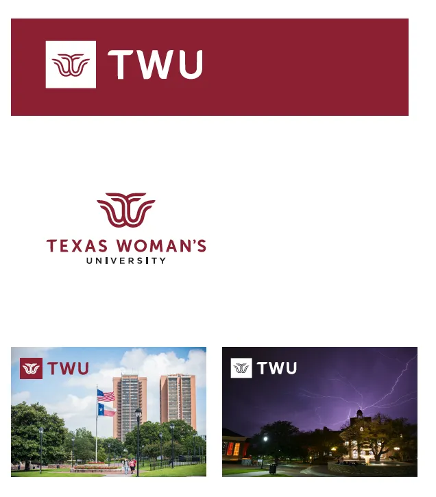 Examples of how to use the new TWU logo