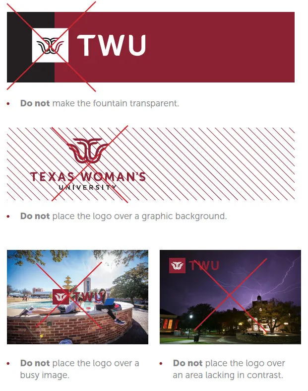 examples of what not to do with the new TWU logo