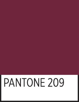 A square of TWU's official maroon in Pantone 209
