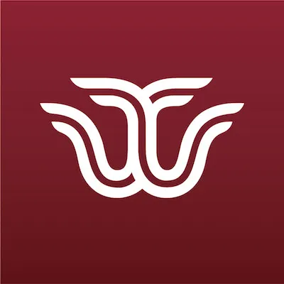 Maroon square with white TWU logomark for social media profiles