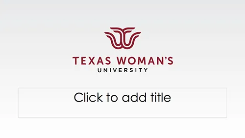 White slide with maroon TWU logo