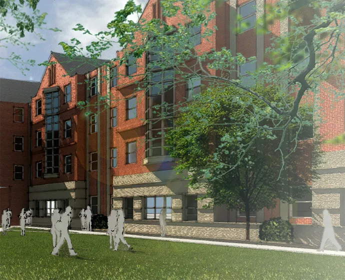 A rendering of TWU's new housing.