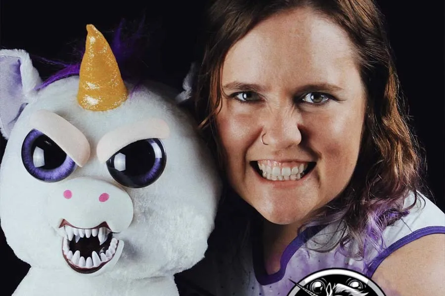 TWU math teacher Shawnda Smith and her stuffed unicorn 