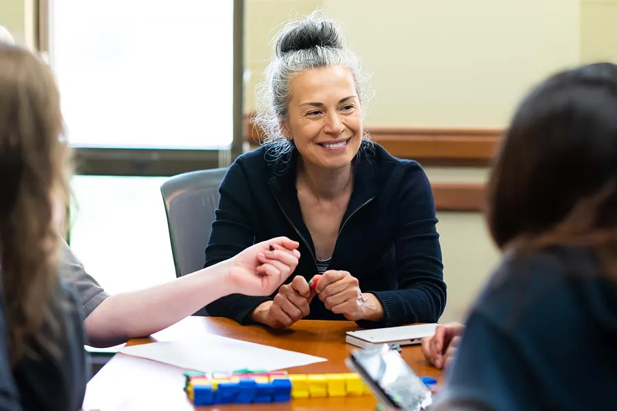 A teacher speaking to students 