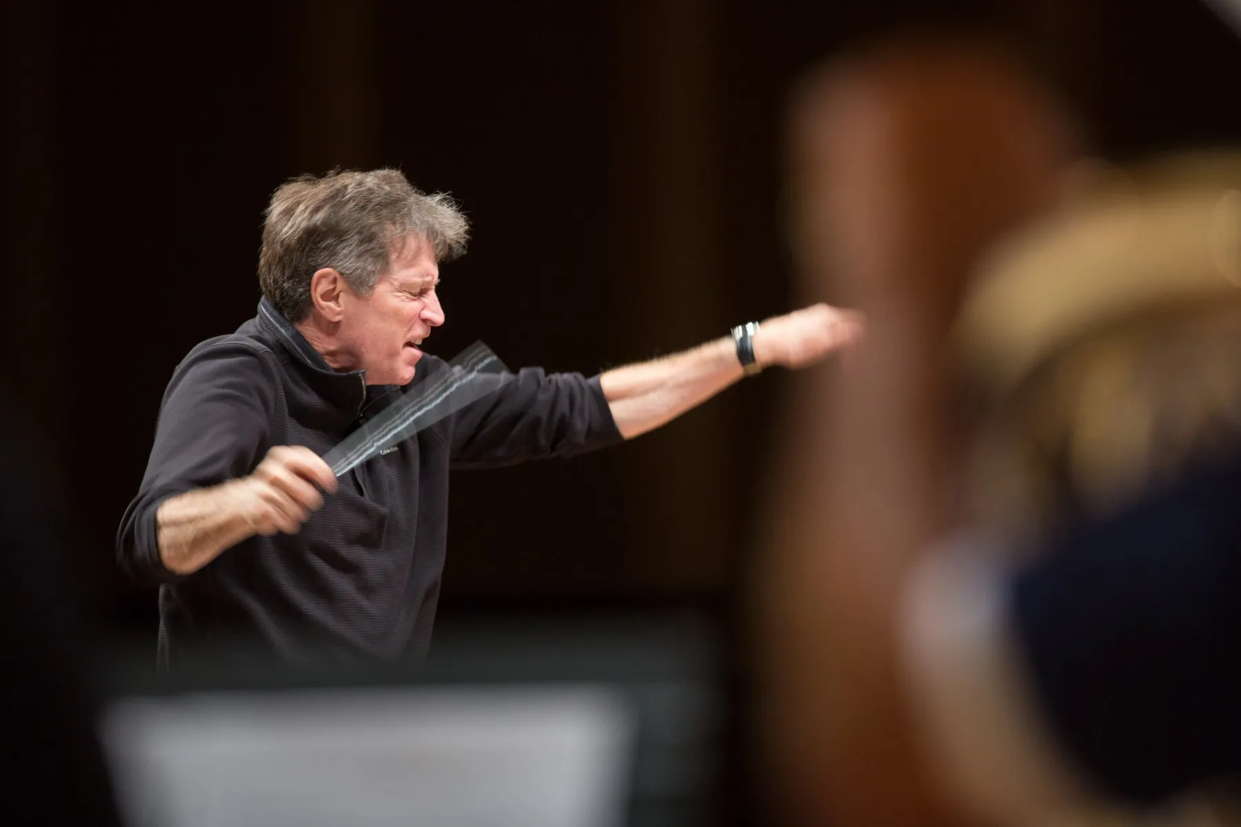 Ticheli conducting with baton