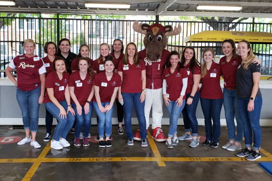 TWU Occupational Therapy students helped at the RoughRiders Autism Awareness Night