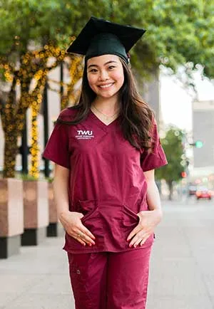 Jackie Tran in graduation cap