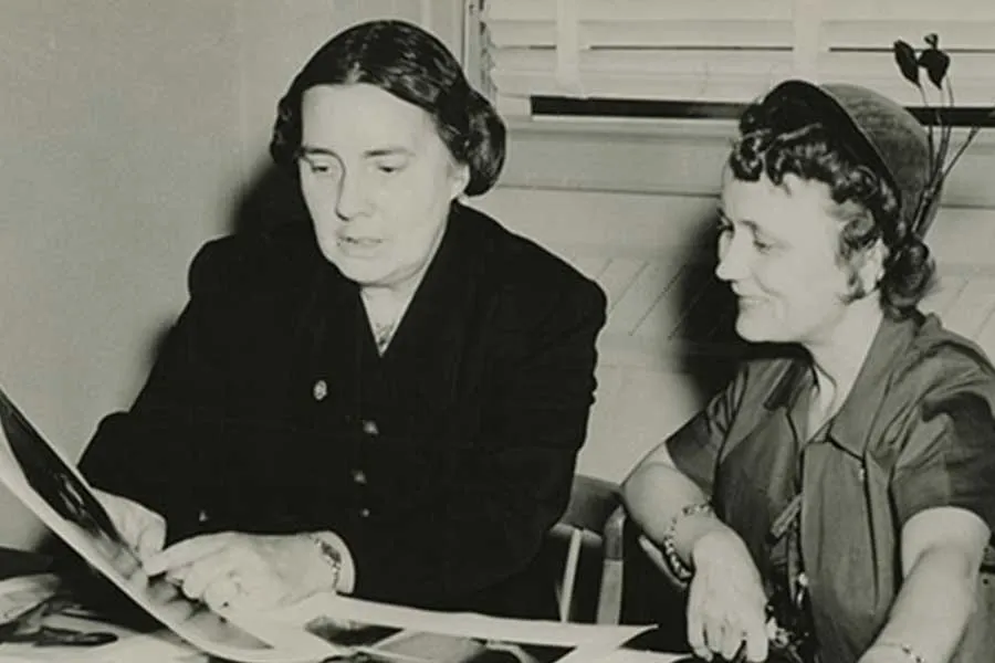 Pauline Beery Mack with a Research Assistant