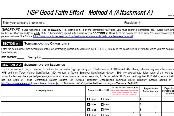A screenshot of HSP method A.