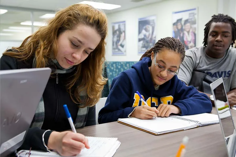 Students studying