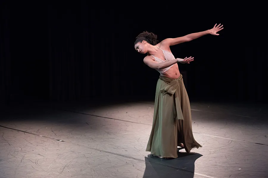 Dancer performing in class