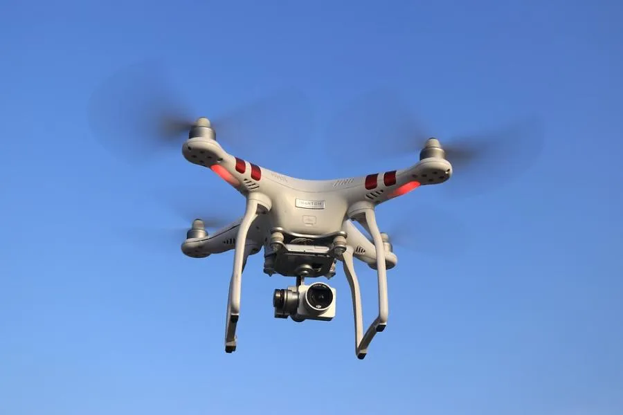 A drone in mid-air