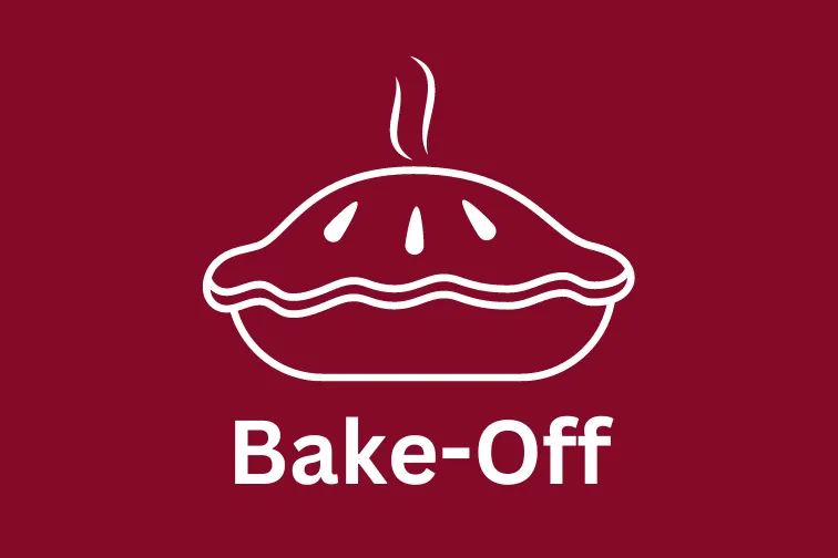 Bake-off written under a pie